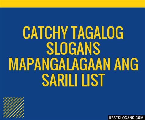 Tagalog Mapangalagaan Ang Sarili Slogan Ideas .